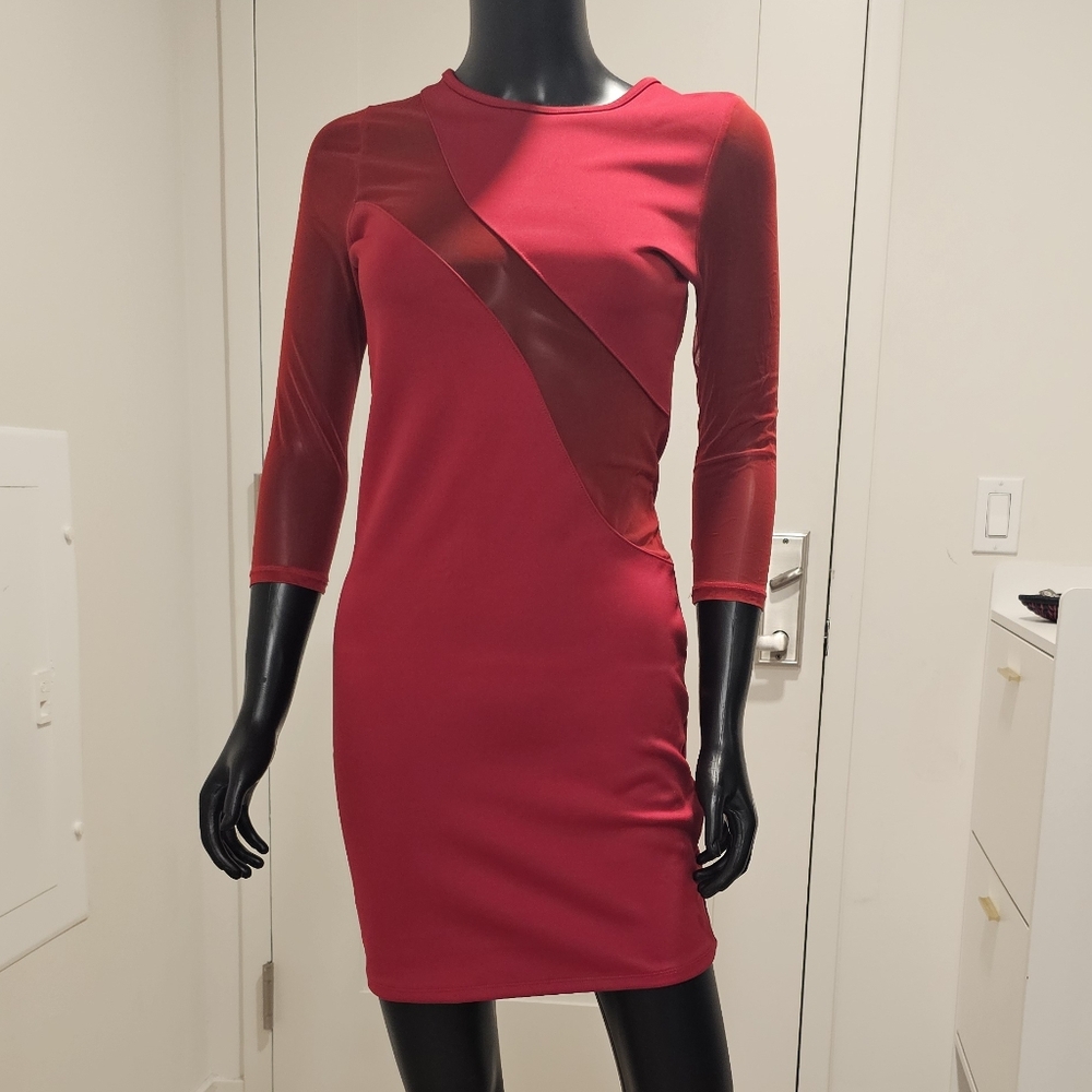 Chic Red Dress with Asymmetrical Design